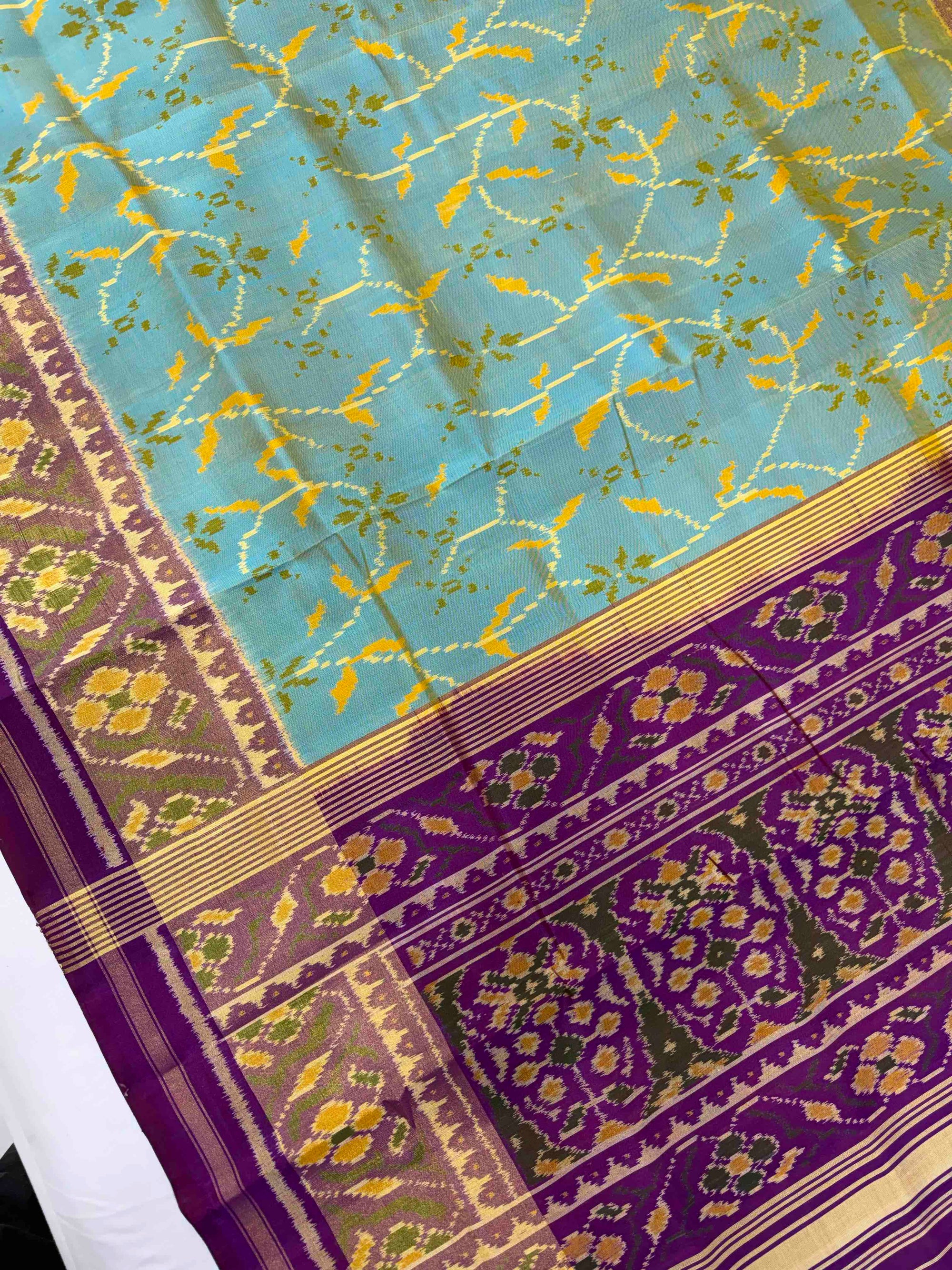 Morpiach With Purple Hand Woven Rajkot Patola Silk Saree