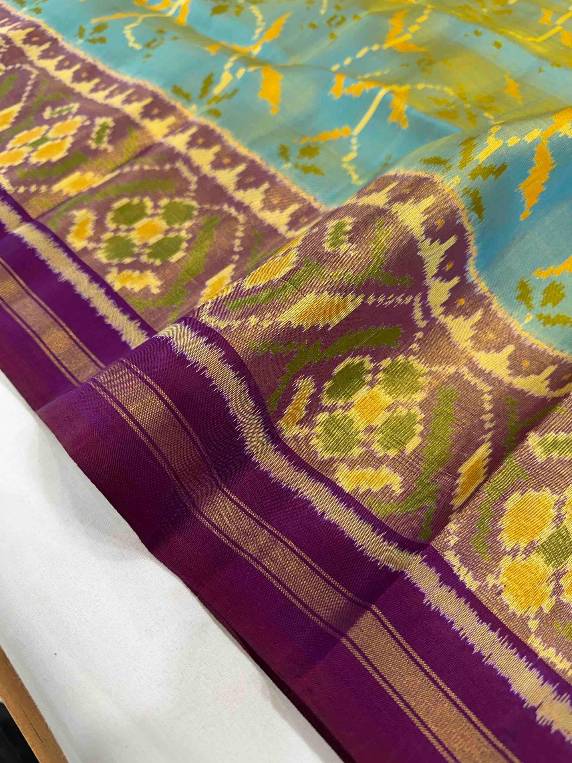 Morpiach With Purple Hand Woven Rajkot Patola Silk Saree