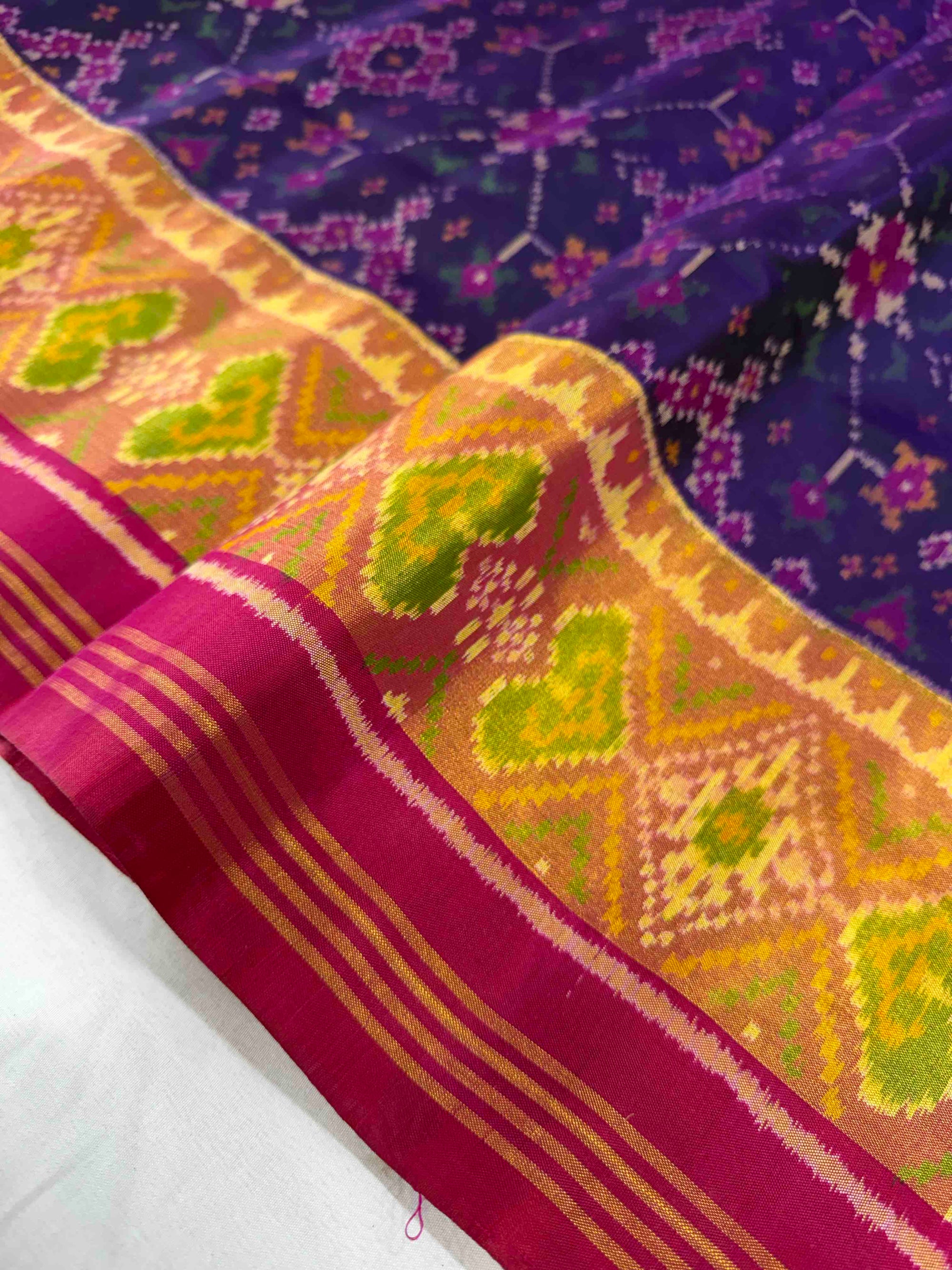 Purple & Pink Hand Woven Rajkot Patola Silk Saree