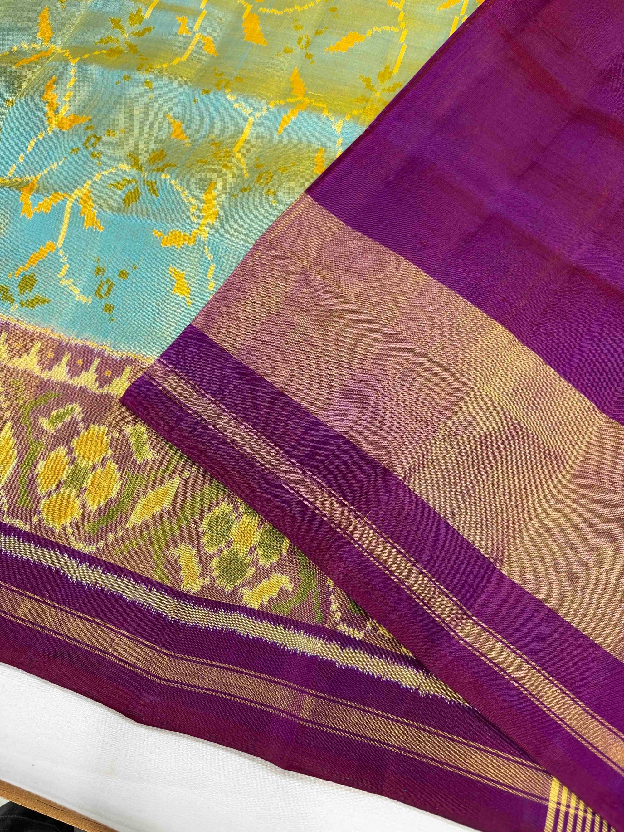 Morpiach With Purple Hand Woven Rajkot Patola Silk Saree