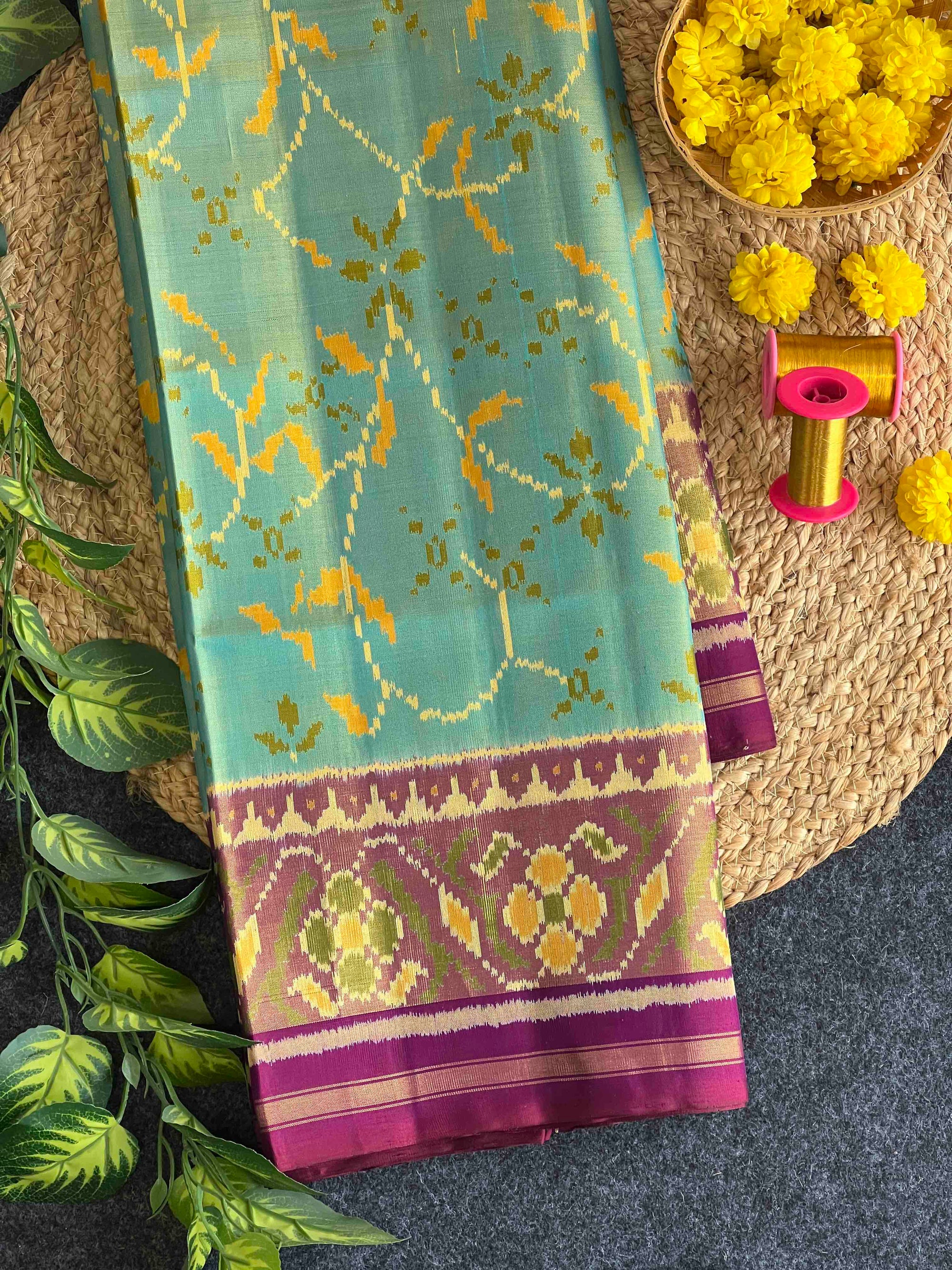 Morpiach With Purple Hand Woven Rajkot Patola Silk Saree