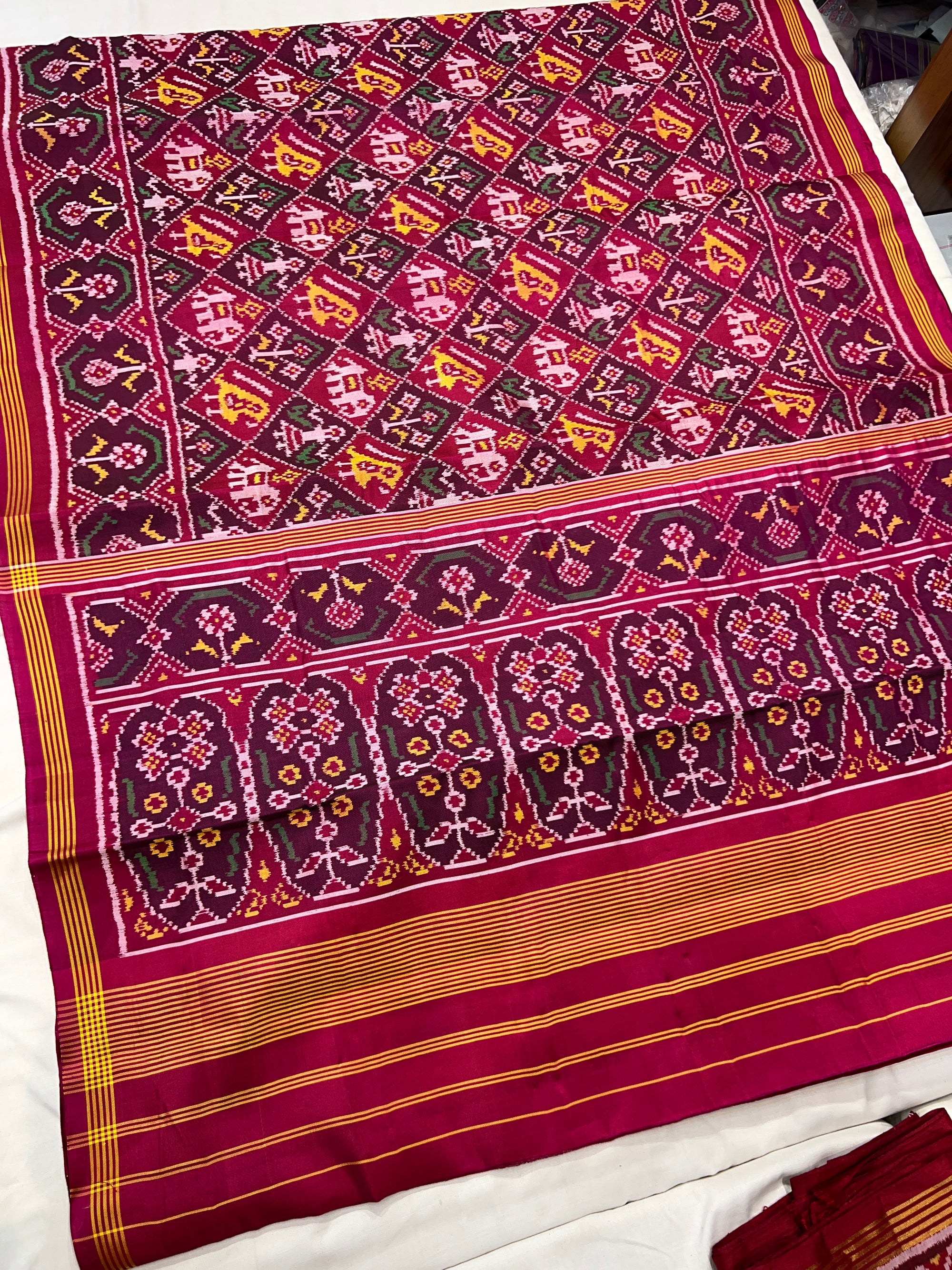 Pink Narikunj Bhat Rajkot Patola silk Saree