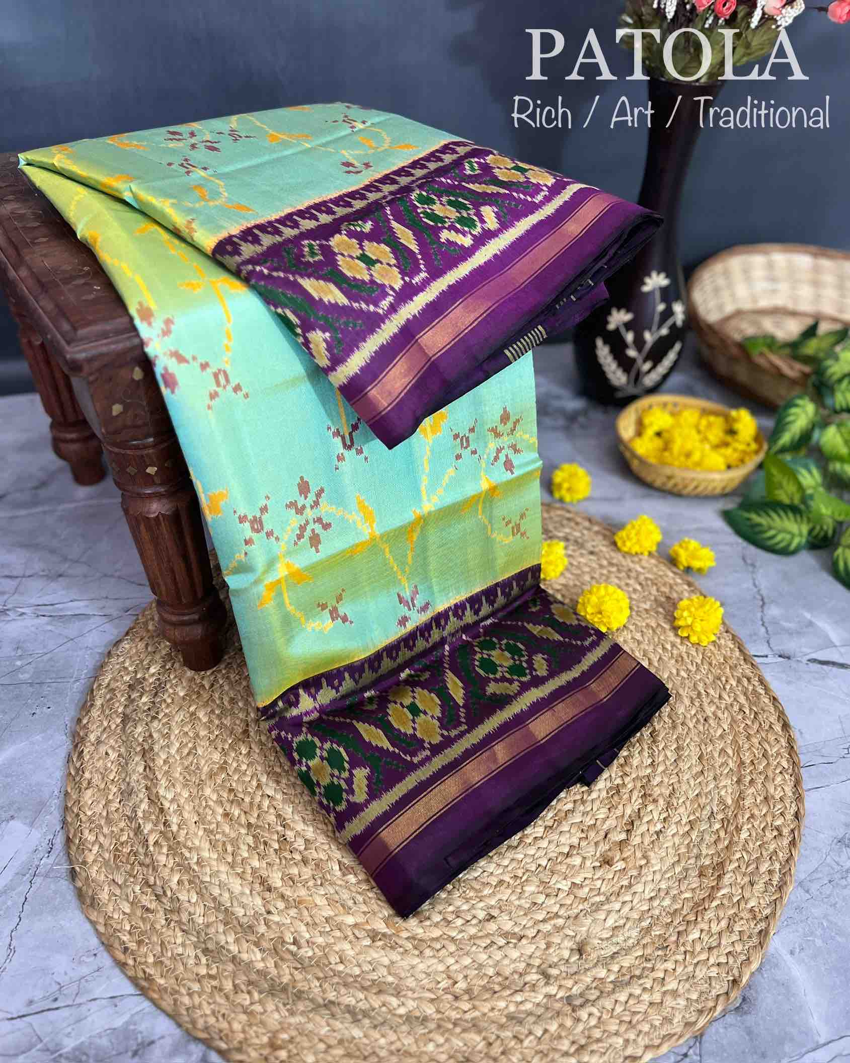 Fancy Design Handwoven Patola Silk Saree