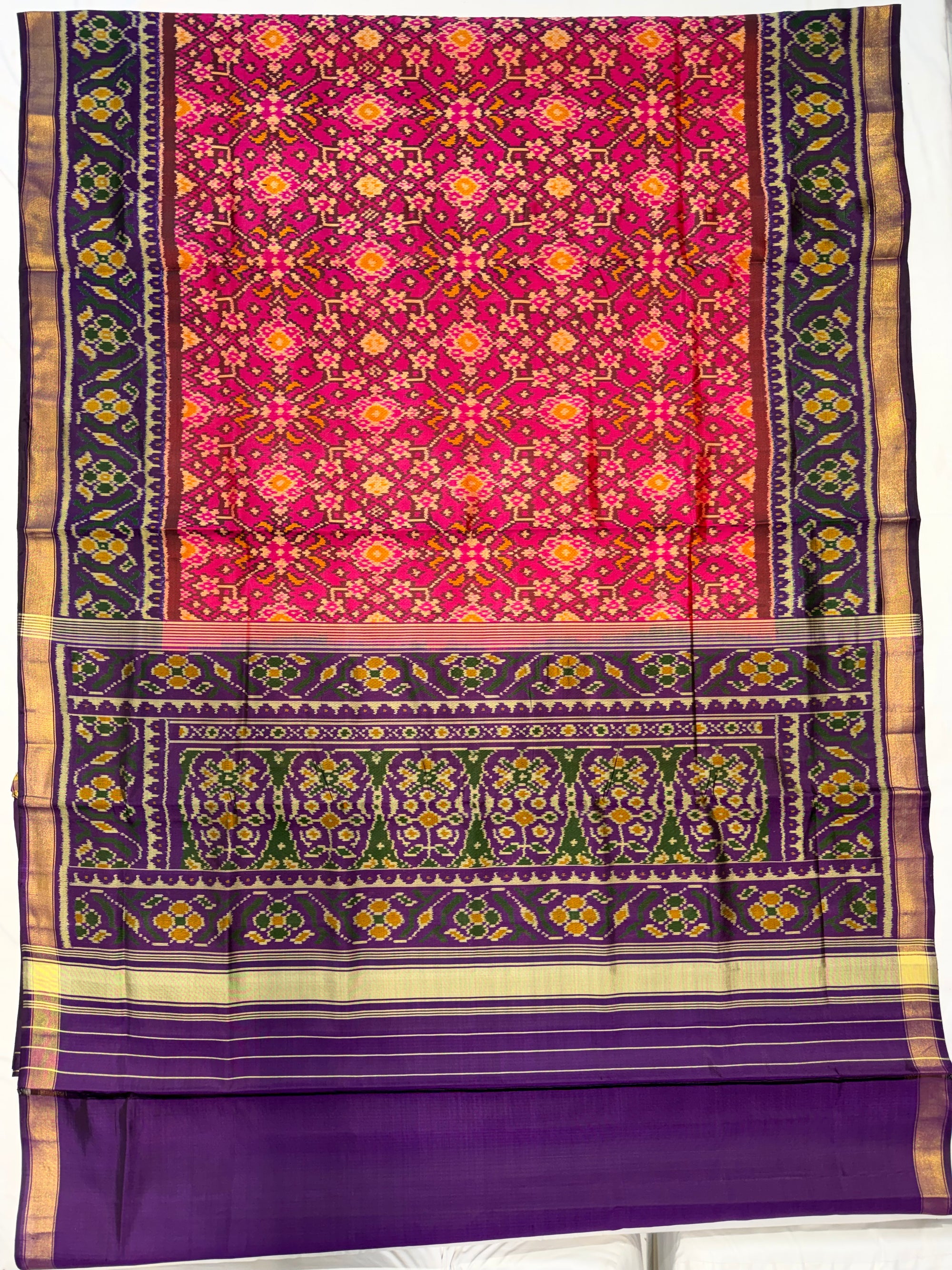 Pink & purple Hand woven pure patola saree