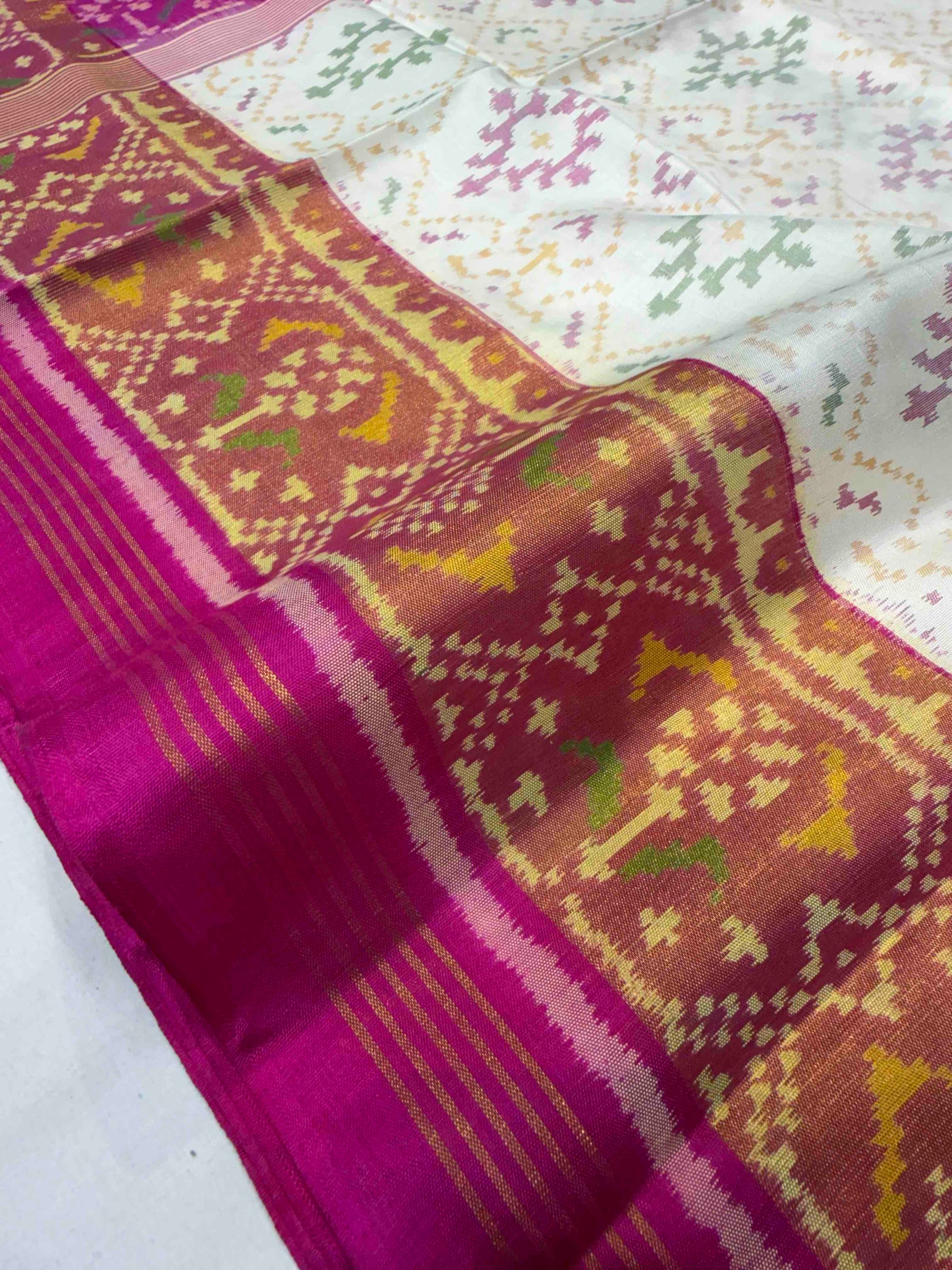 Panchanda Traditional Design Handwoven Patola Silk Saree
