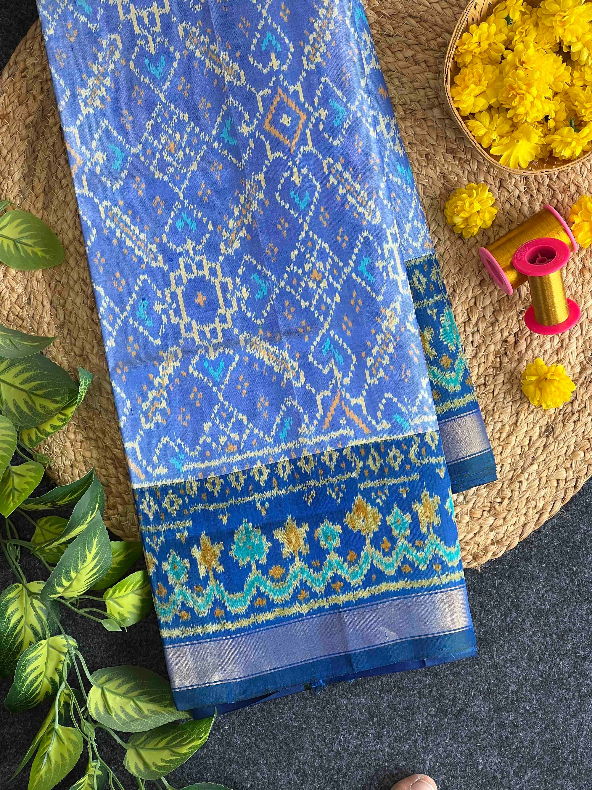 Full Pink With Big Zari Pallu Hand Woven Rajkot Patola Silk Saree